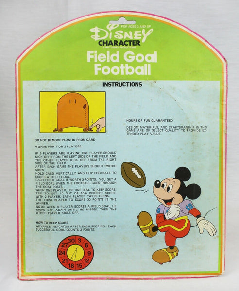 VINTAGE Disney Field Goal Football Game Mickey Mouse Goofy