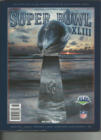 ORIGINAL Vintage 2009 Super Bowl XLIII Game Program Steelers vs Cardinals