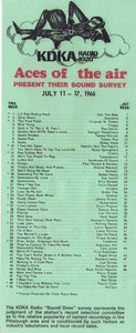 KDKA 1020 Pittsburgh VINTAGE July 11 1966 Music Survey Beatles Stones Elvis