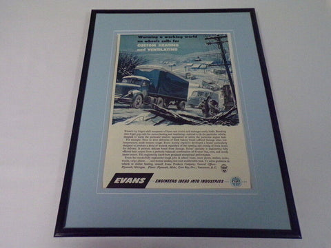 1951 Evans Engineers Plymouth, MI Framed 11x14 ORIGINAL Vintage Advertisement