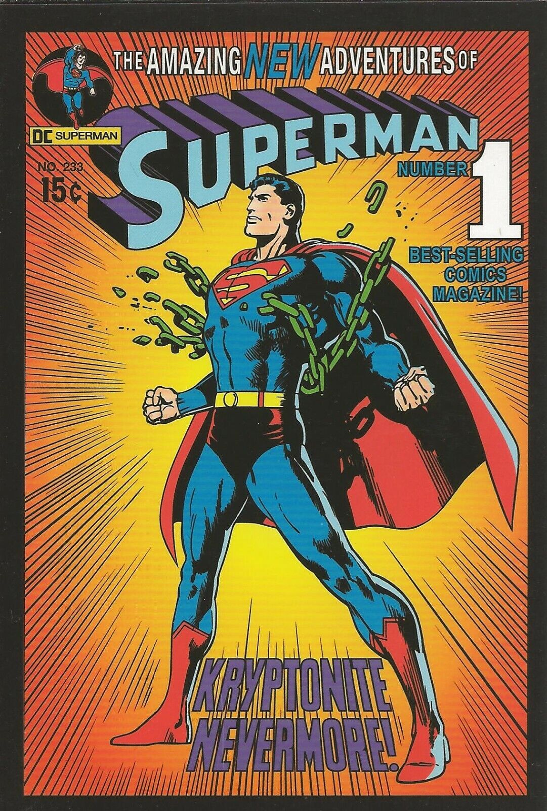 Superman #233 1971 4x5" Cover Postcard 2010 DC Comics Neal Adams