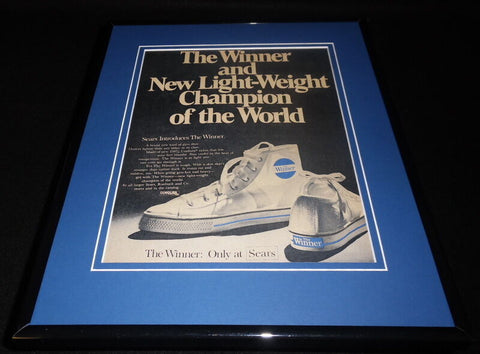 1969 Sears The Winner Shoes Cordura Framed 11x14 ORIGINAL Vintage Advertisement