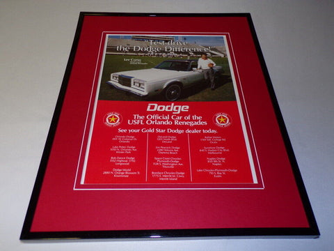 Lee Corso 1985 Dodge / USFL 11x14 Framed ORIGINAL Vintage Advertisement 