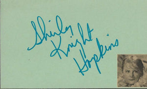 Shirley Knight Hopkins Signed Vintage 3x5 Index Card JSA As Good As It Gets