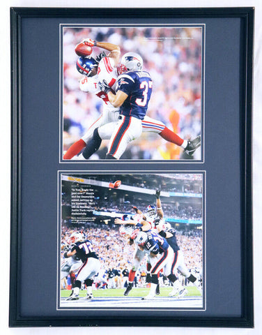 Super Bowl XLII New York Giants vs Patriots Framed 18x24 Photo Display D Tyree