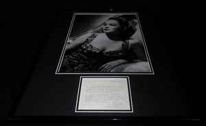 Olivia De Havilland Signed Framed Note & Photo Display JSA Gone With the Wind 