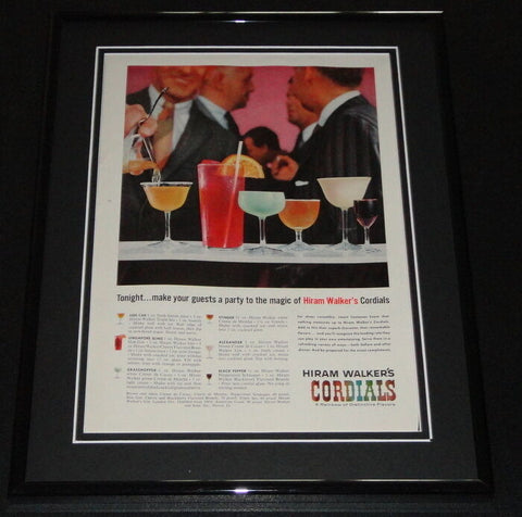 1958 Hiram Walker's Cordials 11x14 Framed ORIGINAL Vintage Advertisement