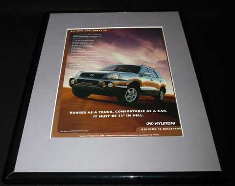 2001 Hyundai Santa Fe Framed 11x14 ORIGINAL Vintage Advertisement B