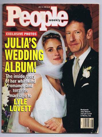 ORIGINAL Vintage July 12 1993 People Magazine Julia Roberts Lyle Lovett Wedding