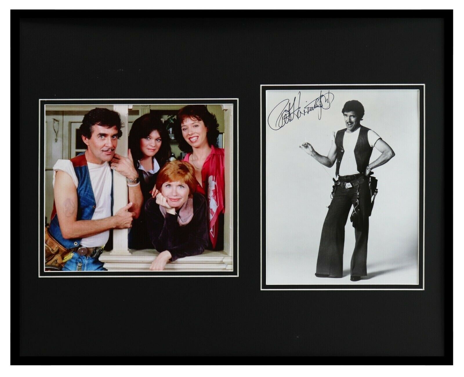 Pat Harrington Jr Signed Framed 16x20 Photo Set One Day at a Time w/ cast