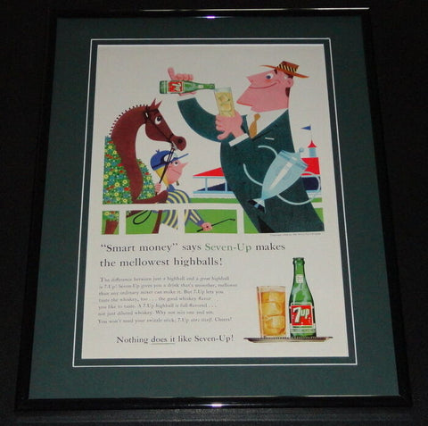 1958 Seven Up 7 Up Highballs 11x14 Framed ORIGINAL Vintage Advertisement