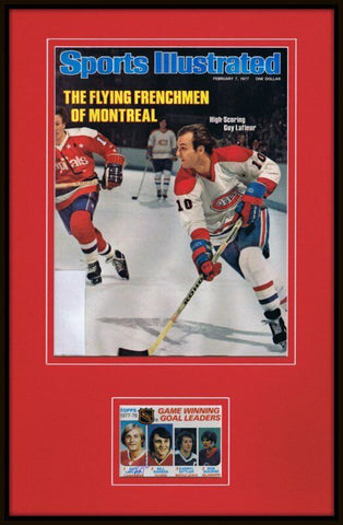 Guy Lafleur Signed Framed 1977 Sports Illustrated Magazine Display Canadiens