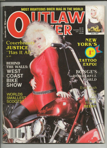 ORIGINAL Vintage June 1987 Outlaw Biker Motorcycle Magazine  