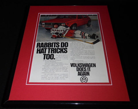 Phil Esposito 1980 VW Volkswagen Rabbit Framed ORIGINAL Vintage Advertisement