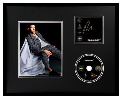 Nick Jonas Signed Framed 16x20 Spaceman CD + Photo Set