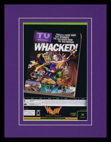 2002 Whacked! XBox Framed 11x14 ORIGINAL Vintage Advertisement