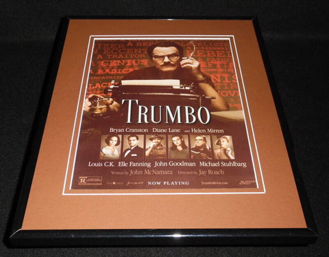 Trumbo 2015 Framed 11x14 ORIGINAL Advertisement Bryan Cranston