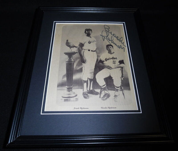 Brooks Robinson Signed Framed 11x14 Photo Display Orioles w/ Frank