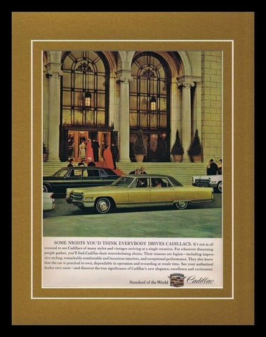 1966 Everybody Drives Cadillac Framed 11x14 ORIGINAL Vintage Advertisement 