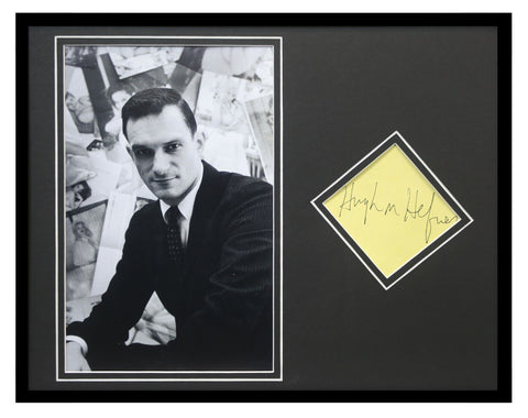 Hugh Hefner Signed Framed 11x14 Photo Display AW Playboy