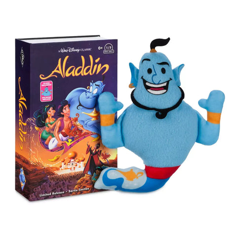 NEW SEALED Disney Aladdin Genie 8" Plush Doll in VHS Style Box