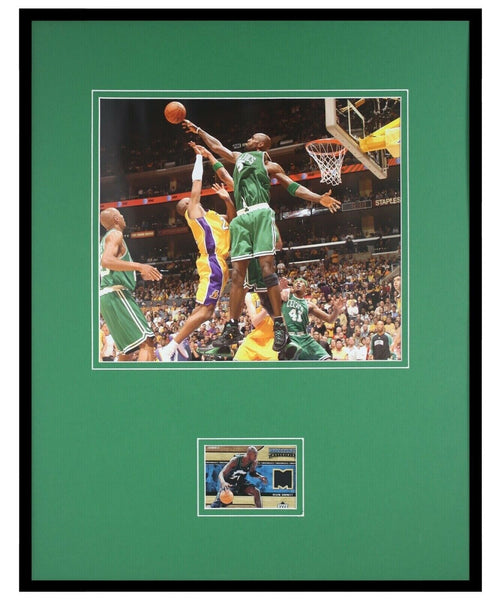 Kevin Garnett 16x20 Framed Game Used Memorabilia & Photo Display Celtics UDA