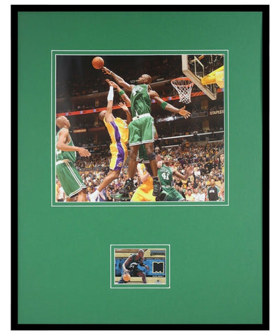 Kevin Garnett 16x20 Framed Game Used Memorabilia & Photo Display Celtics UDA