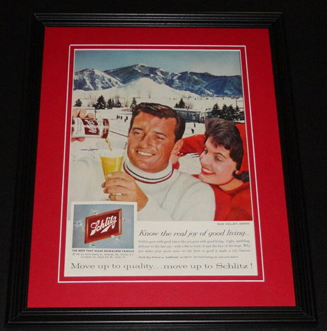 1959 Schlitz Good Living 11x14 Framed ORIGINAL Vintage Advertisement Poster C