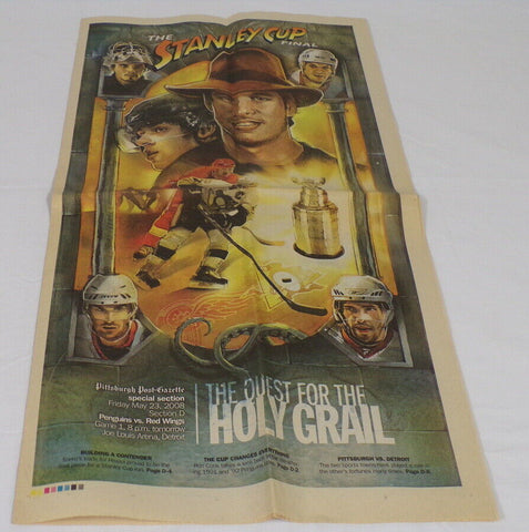 ORIGINAL Vintage May 23 2008 Pittsburgh Post Gazette Sidney Crosby Indiana Jones