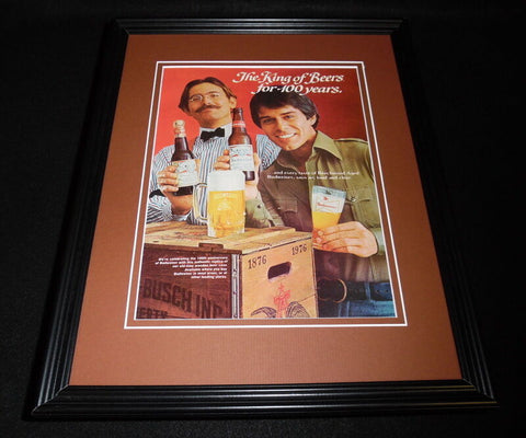 1975 Budweiser Beer King of Beers Framed 11x14 ORIGINAL Vintage Advertisement