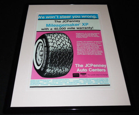 1980 JC Penney Mileagemaker Tires Framed 11x14 ORIGINAL Vintage Advertisement 