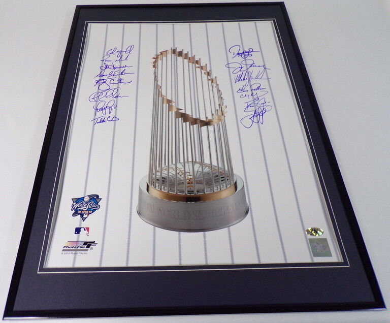 2000 New York Yankees World Series Team Signed Framed 18x24 Photo Display