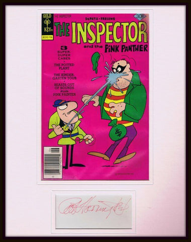 Pat Harrington Jr Signed Framed 1977 Inspector Comic Book Display Pink Panther