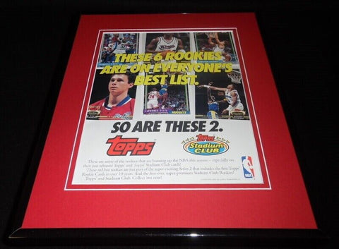 Shaquille O'Neal 1992 Stadium Club Cards Framed 11x14 ORIGINAL Advertisement