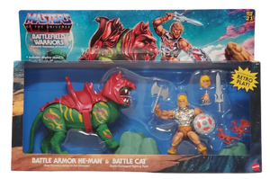 NEW SEALED Masters of the Universe Battle Armor He Man + Battle Cat Figure Set