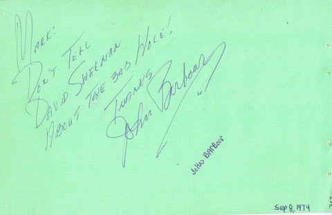 John Barbour & Jack Carter Dual Signed Album Page RR LOA 