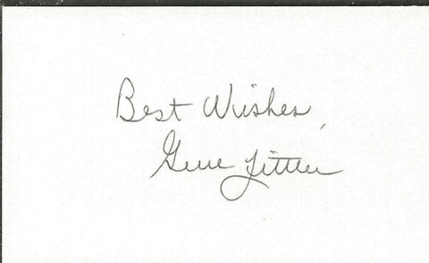 Gene Littler Signed 3x5 Index Card 1961 US Open Champ HOF 1990