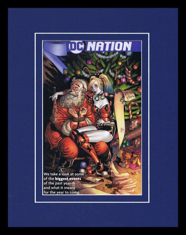 2019 DC Nation Harley Quinn & Santa Framed 11x14 ORIGINAL Vintage Advertisement 