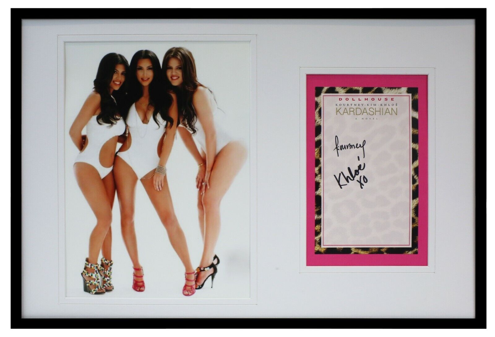 Kourtney & Khloe Kardashian Dual Signed Framed 12x18 Photo Display KUWTK