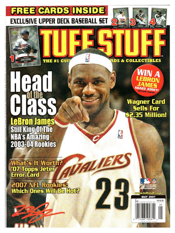 VINTAGE May 2007 Tuff Stuff Magazine Lebron James Facsimile Signed