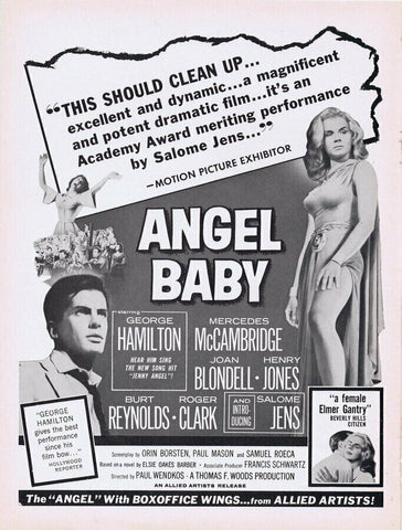 Angel Baby ORIGINAL Vintage 1961 9x12 Industry Ad George Hamilton Salome Jens