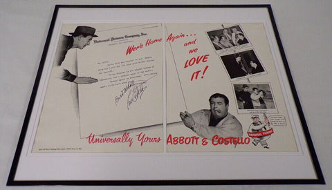 1943 Abbott & Costello Universal Pictures 16x20 Framed ORIGINAL Industry Ad 