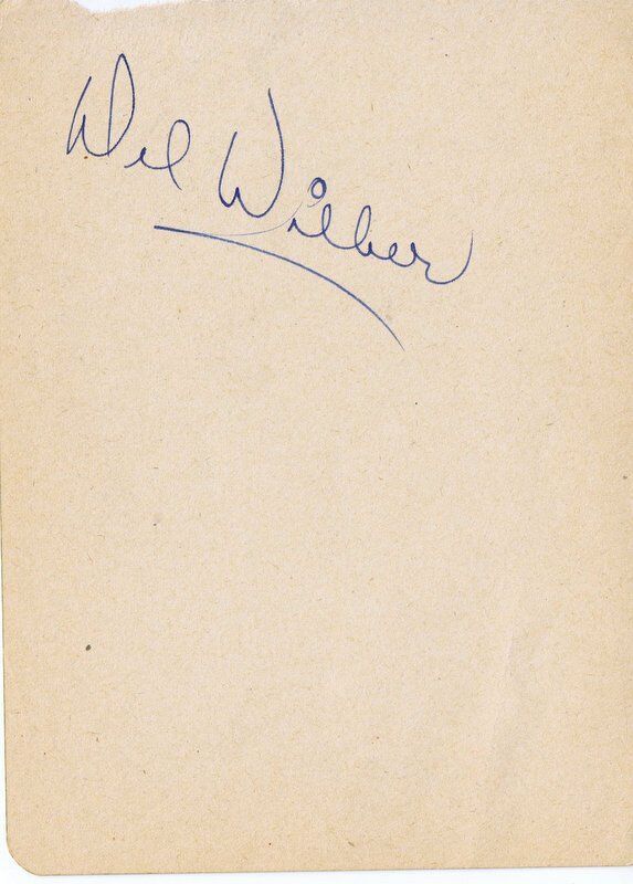 Del Wilber Signed Vintage Album Page JSA Red Sox