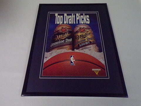 1992 Miller Genuine Draft / Basketball 11x14 Framed ORIGINAL Advertisement 