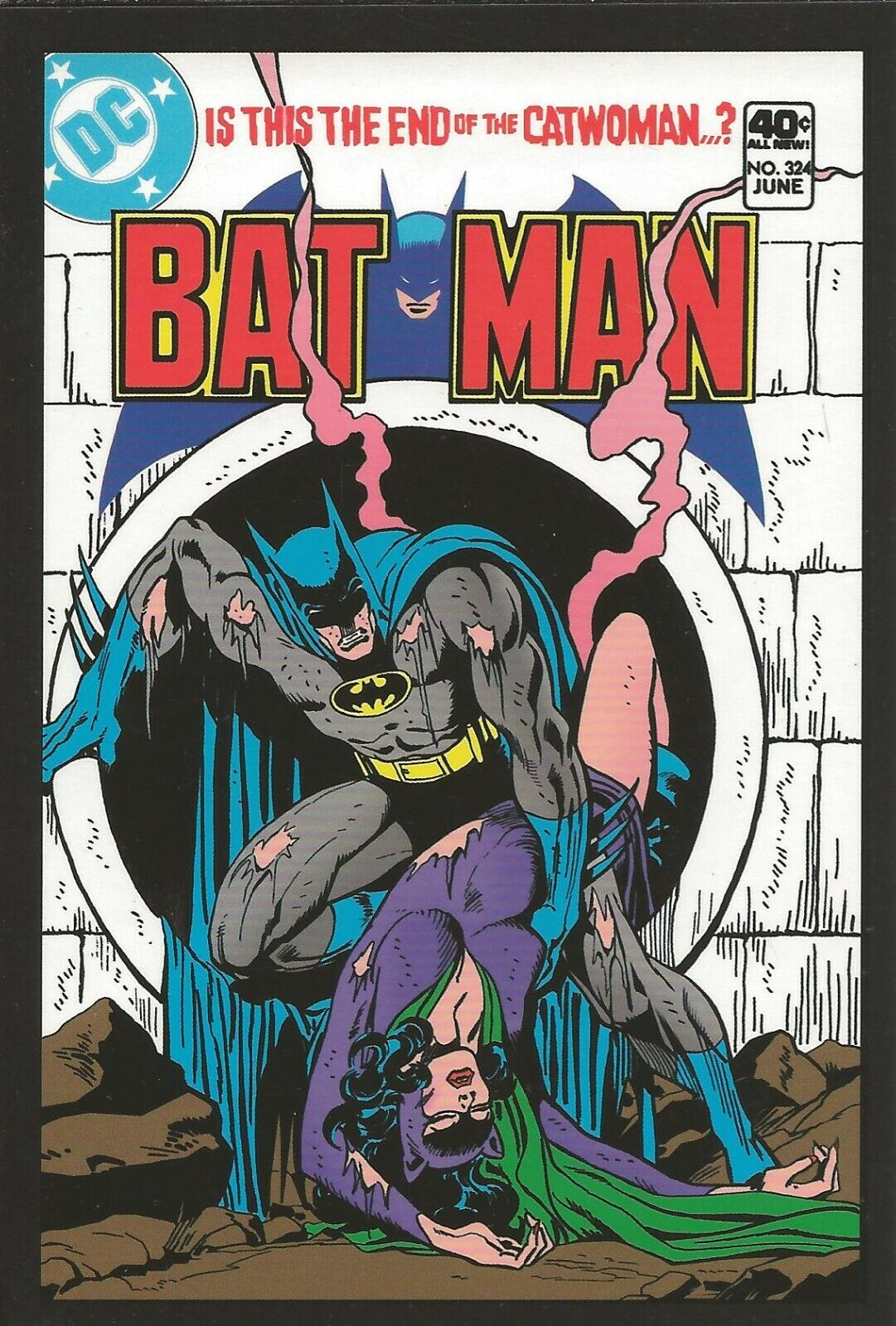 Batman #324 1980 4x5" Cover Postcard 2010 DC Comics Catwoman