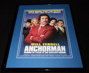 Anchorman 2004 Framed 11x14 ORIGINAL Advertisement Will Ferrell Paul Rudd