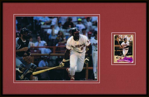 Chili Davis Signed Framed 11x17 Photo Display Angels