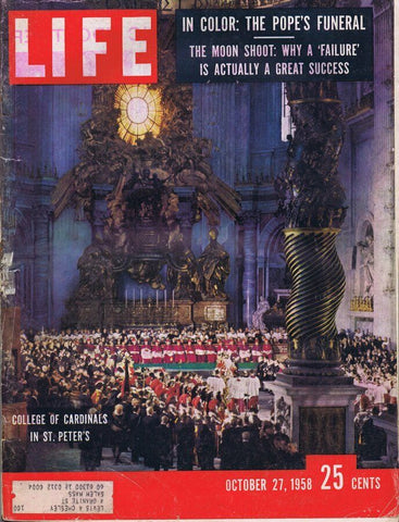 ORIGINAL Vintage Life Magazine October 27 1958 College of Cardinals