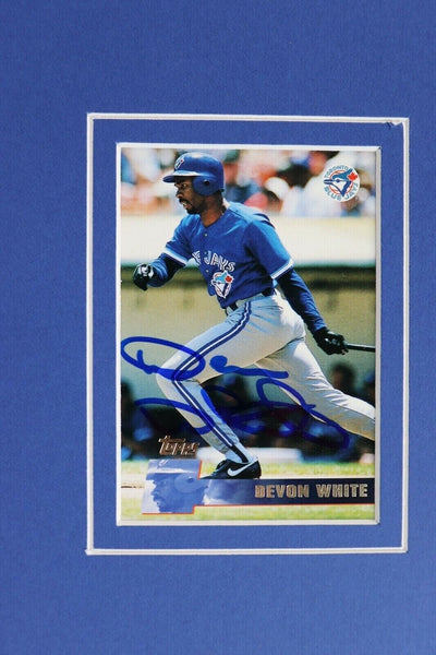 Devon White Signed Framed 16x20 Photo Display Blue Jays