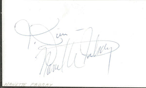 Nanette Fabray Signed 3x5 Index Card One Day at a Time Coach